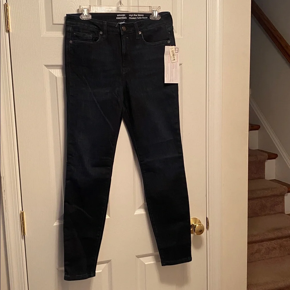 Amazon Essentials Women's High Rise Skinny Dark Indigo Jeans…size 10 - Picture 1 of 6